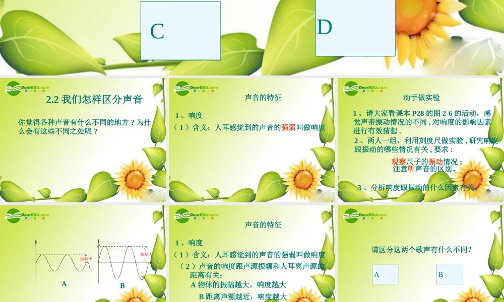 八年级物理上册：二、我们怎样区分声音课件(沪粤版) 课件