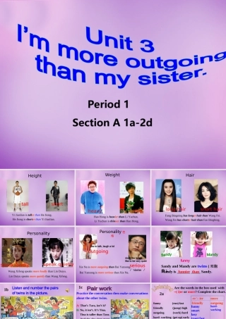 八年级英语上册 Unit 3 I m more outgoing than my sister period 1课件 (新版)人教新目标版 课件