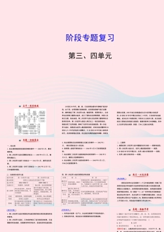 九年级历史下册 阶段专题复习 第三 四单元习题课件 新人教版 课件