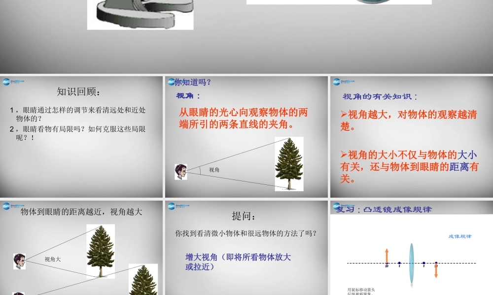 八年级物理上册 5.5 显微镜和望远镜课件4 (新版)新人教版 课件