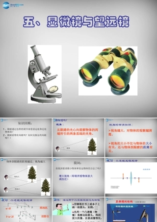 八年级物理上册 5.5 显微镜和望远镜课件4 (新版)新人教版 课件