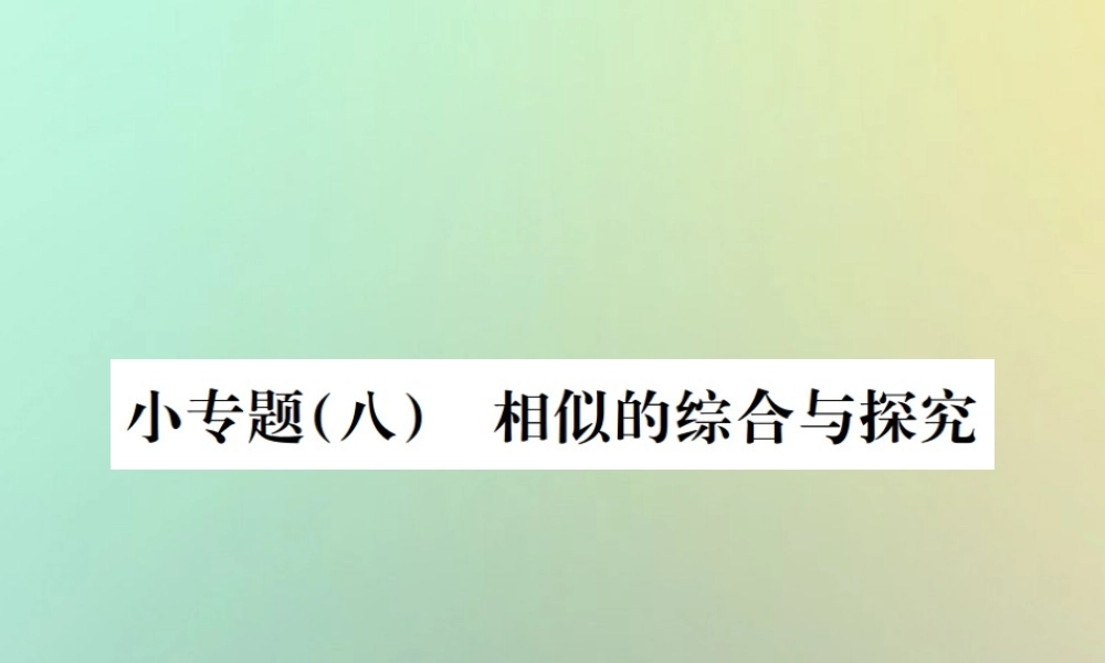 九年级数学下册 小专题(八)相似的综合与探究习题课件 (新版)新人教版 课件