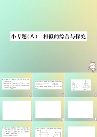 九年级数学下册 小专题(八)相似的综合与探究习题课件 (新版)新人教版 课件