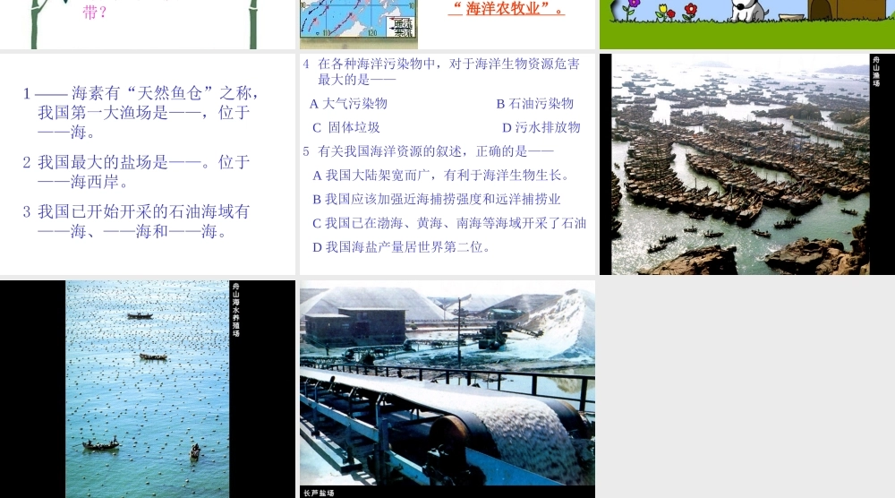 八年级地理上册：第三章第四节 中国的海洋资源(课件)湘教版 课件