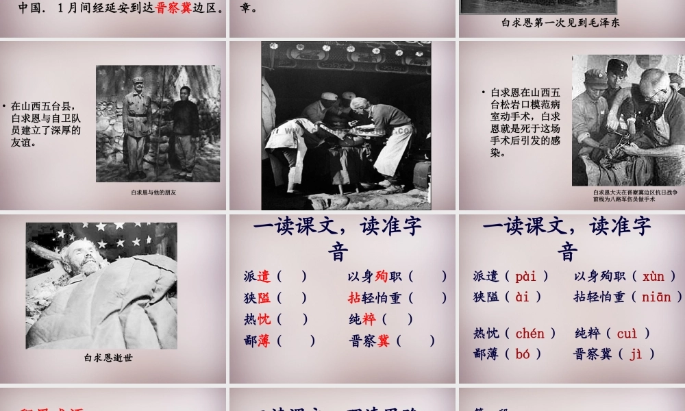 八年级语文下册 第二单元 6(纪念白求恩)课件 苏教版 课件