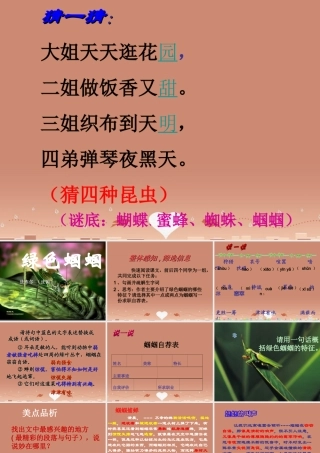 七年级语文上册 23 绿色蝈蝈课件2 (新版)新人教版 课件