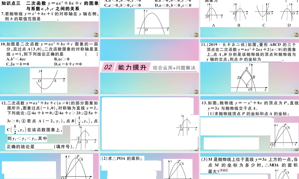 九年级数学上册 第22章(二次函数)2214 第1课时 二次函数yax2bxc的图像与性质作业课件 (新版)新人教版 课件