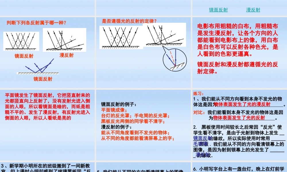 八年级物理上册 3.5.5光的反射课件 苏科版 课件