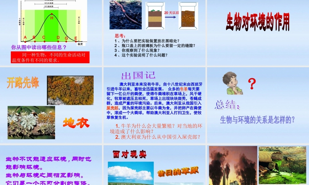 七年级生物上册 生物对环境的适应与作用课件 济南版 课件