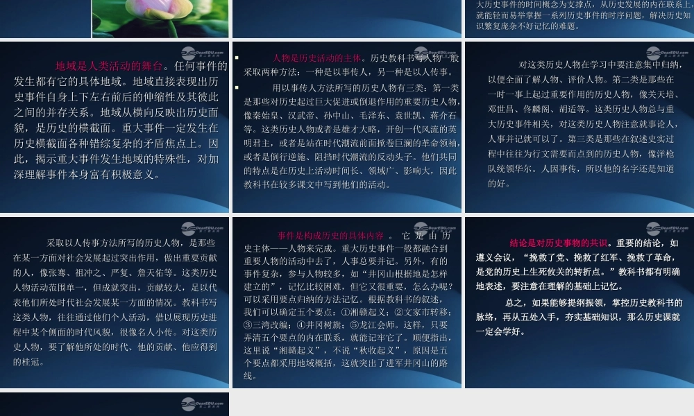 初中历史 师生共谈 怎样学好历史课 专题讲座课件