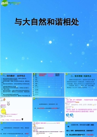 八年级政治下册 第六单元(与大自然和谐相处)复习课件 鲁教版 课件