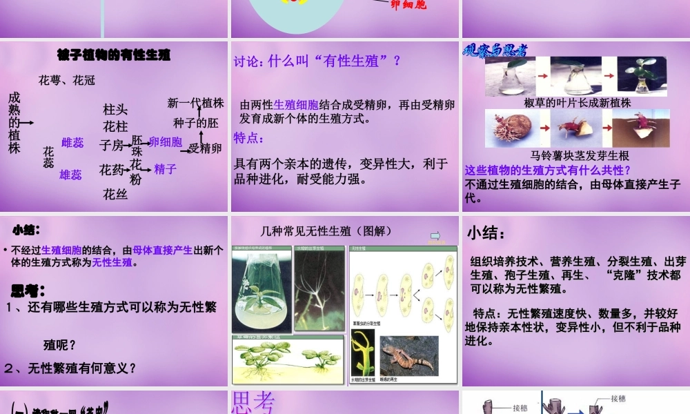 八年级生物下册 第七单元 第一章 第一节 植物的生殖课件 新人教版 课件