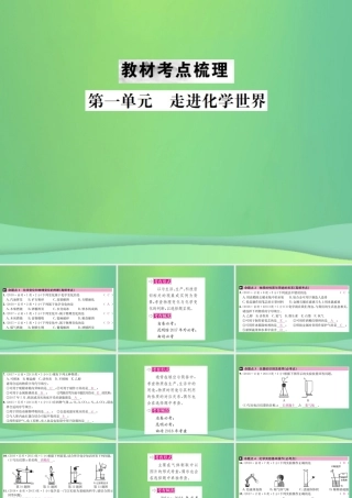 中考化学总复习 教材考点梳理 第一单元 走进化学世界课件