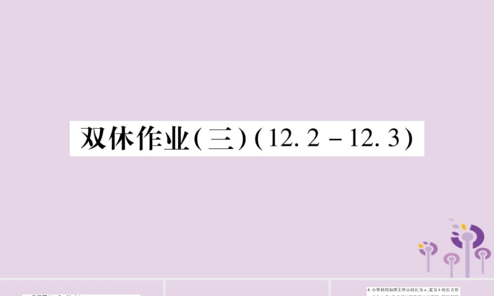 八年级数学上册 双休作业(三)课件 (新版)华东师大版 课件