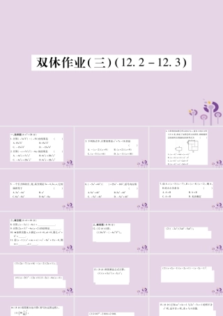 八年级数学上册 双休作业(三)课件 (新版)华东师大版 课件
