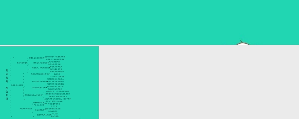 九年级政治全册 第二单元 共同富裕 社会和谐整合习题课件 粤教版 九年级政治全册 第1-4单元整合习题课件 粤教版