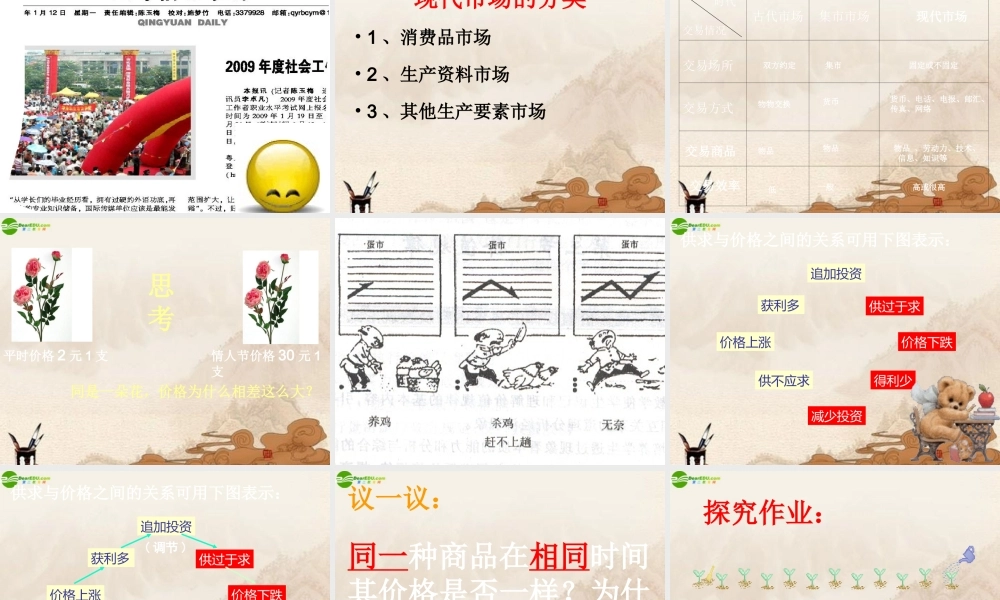 八年级政治下册 第十二课(走进市场)课件 教科版 课件