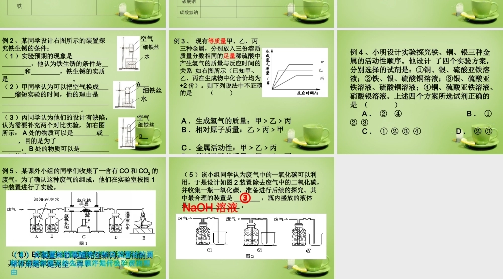 中考化学 第11章 元素化合物知识复习课件1 课件
