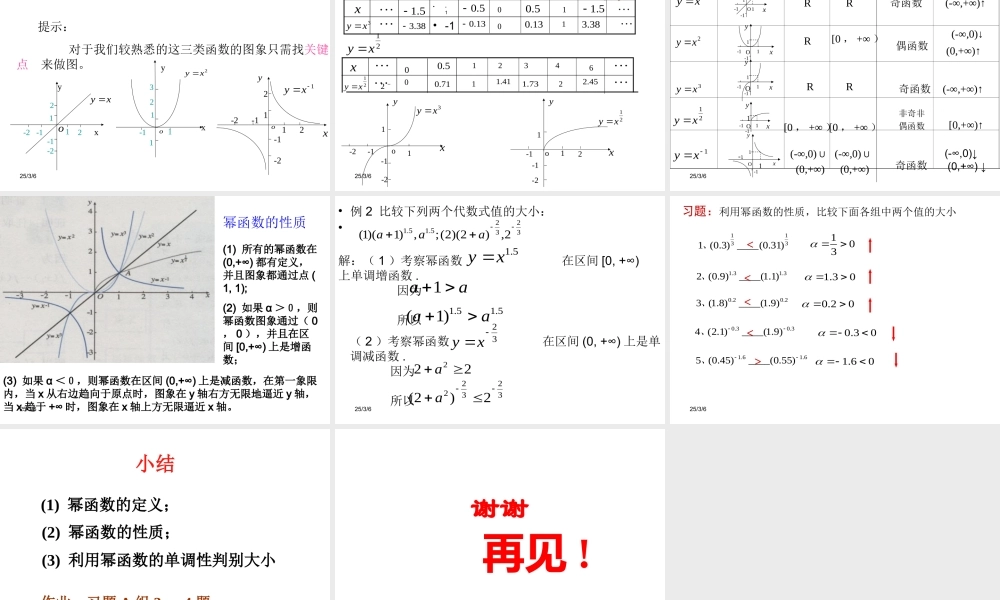 数学：331(幂函数)课件(新人教B版必修1) 高一数学： 3.3幂函数(课件) 新课标人教B版必修1