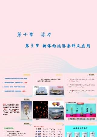 八年级物理下册 10.3物体的沉浮条件及应用课件 (新版)新人教版 课件