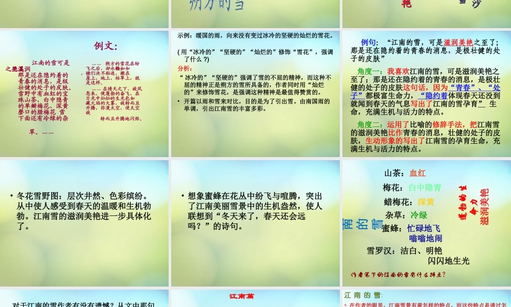 山东省东营市河口区实验学校八年级语文下册 6 雪课件 新人教版 课件