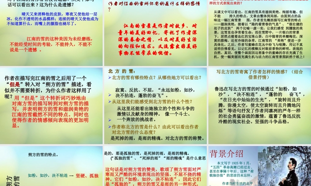 山东省东营市河口区实验学校八年级语文下册 6 雪课件 新人教版 课件