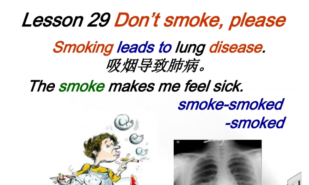 九年级英语上册 Lesson 29 Don t smoke, please 课件 冀教版 课件