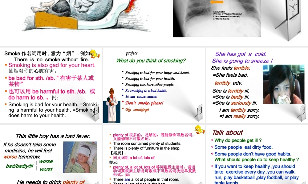 九年级英语上册 Lesson 29 Don t smoke, please 课件 冀教版 课件