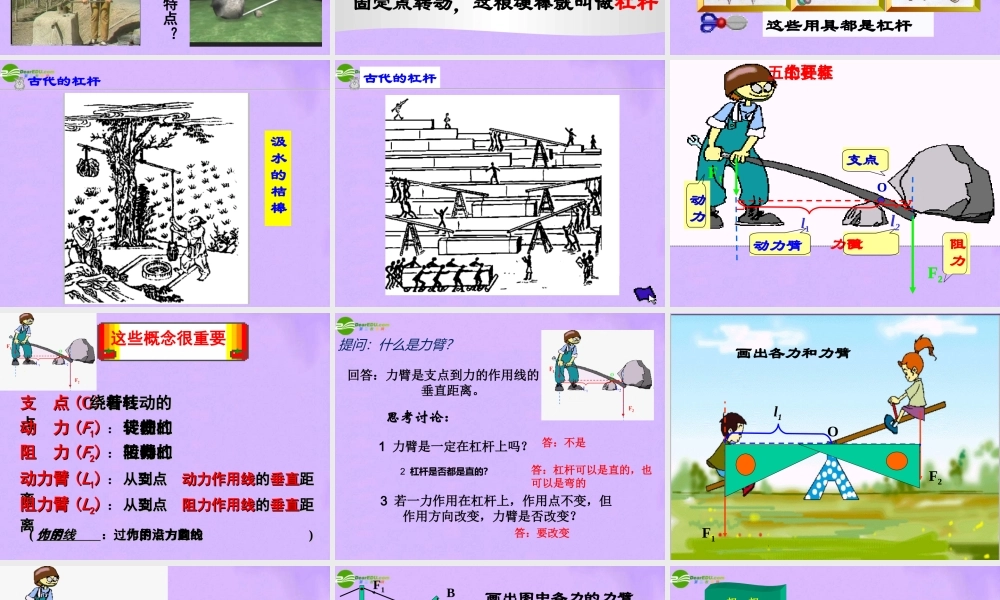 九年级物理 第十三章第四节杠杆课件 人教新课标版 课件