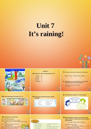 山东省郓城县随官屯镇七年级英语下册 Unit 7 It s raining课件 (新版)人教新目标版 课件