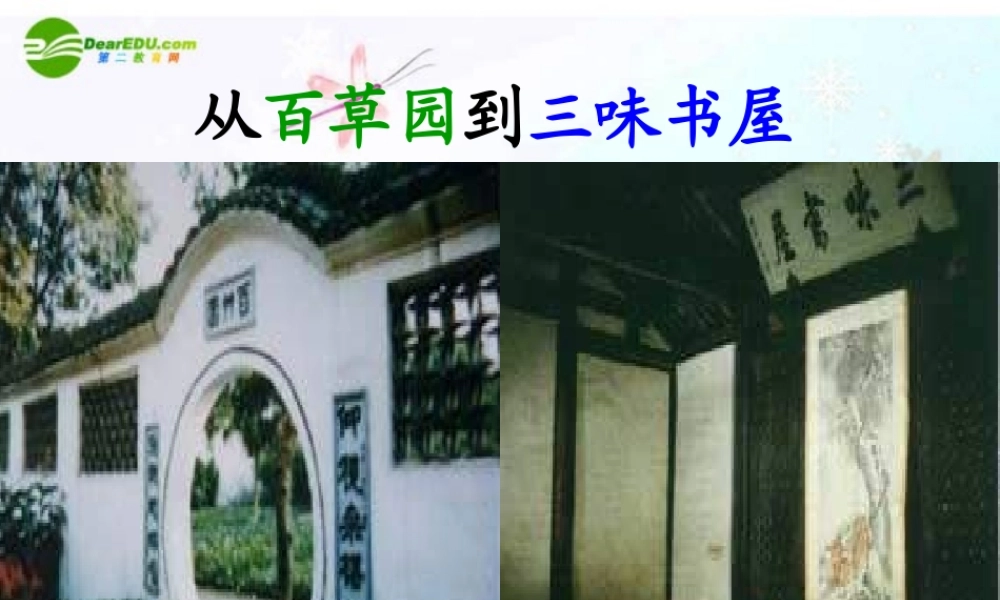 七年级语文下册 第一单元第1课 (从百草园到三味书屋)课件 人教新课标版 课件