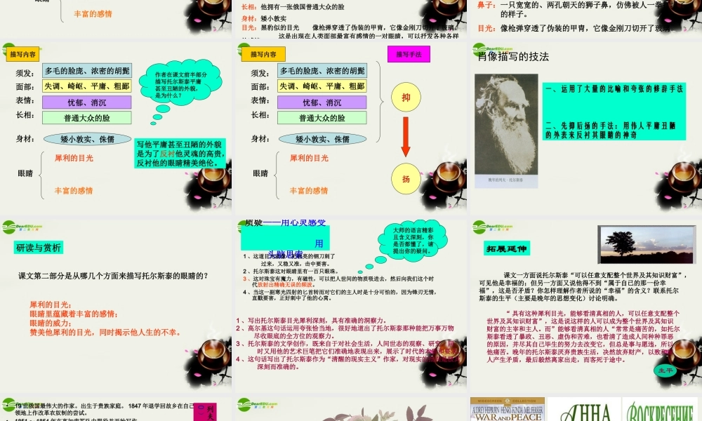 八年级语文下册(列夫.托尔斯泰)课件 鲁教版 课件