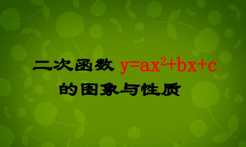 九年级数学下册 24 二次函数yax2bxc的图象课件4 北师大版 课件