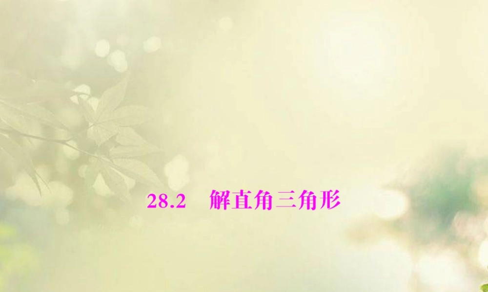 九年级数学下册 第二十八章 锐角三角函数 282 解直角三角形配套课件 新人教版 课件