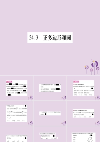 九年级数学上册 第二十四章 圆 243 正多边形和圆作业课件 (新版)新人教版 课件
