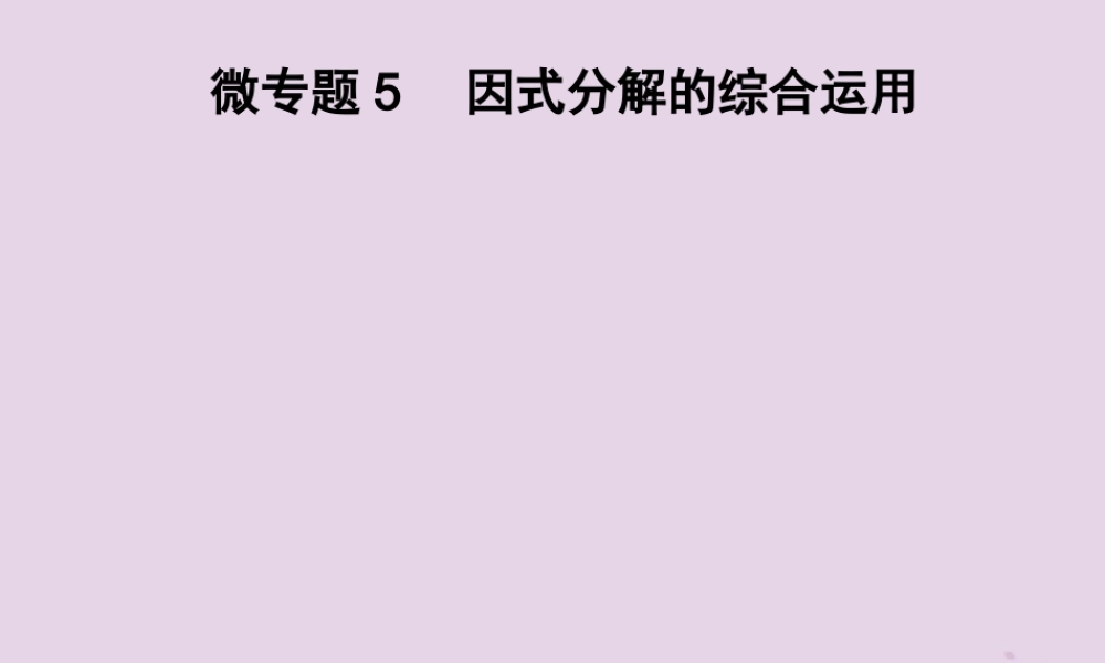 七年级数学下册 第3章(因式分解)微专题5 因式分解的综合运用习题课件 (新版)湘教版 课件