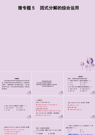 七年级数学下册 第3章(因式分解)微专题5 因式分解的综合运用习题课件 (新版)湘教版 课件