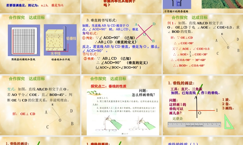 七年级数学下册 5.1.2 垂线(第1课时)课件 (新版)新人教版 课件