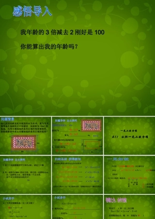 九年级数学上册 21 认识一元二次方程课件2 (新版)北师大版 课件