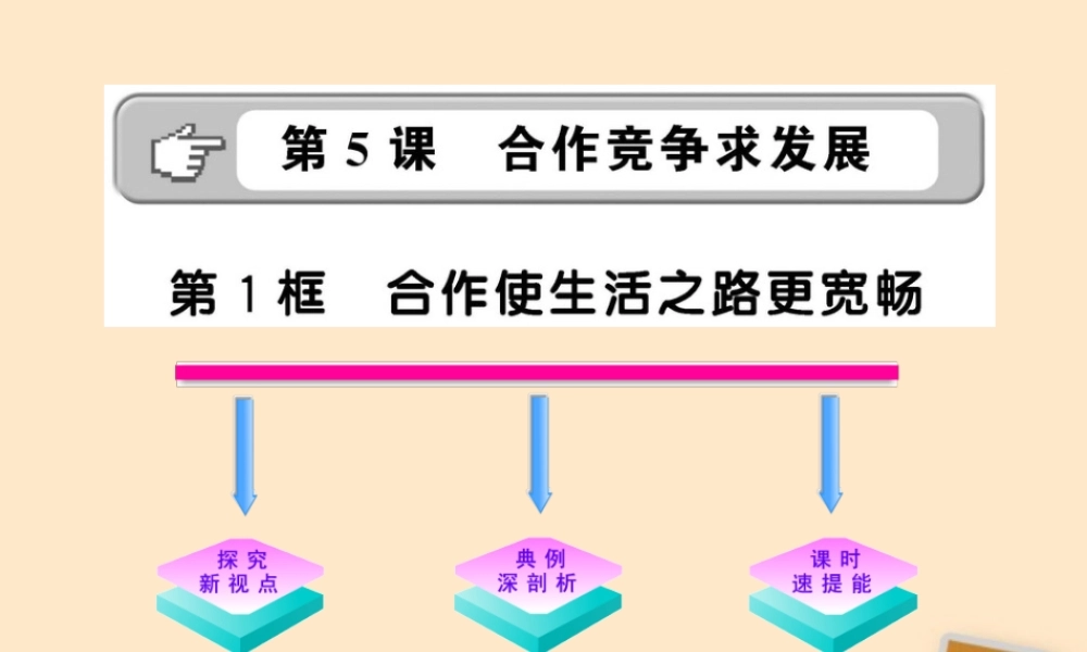 山东省10-11版八年级政治上册 3.5.1 合作使生活之路更宽畅课件 人民版  课件