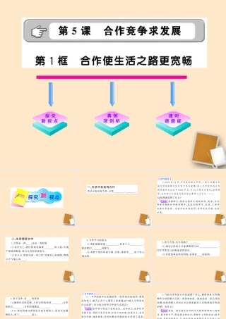山东省10-11版八年级政治上册 3.5.1 合作使生活之路更宽畅课件 人民版  课件