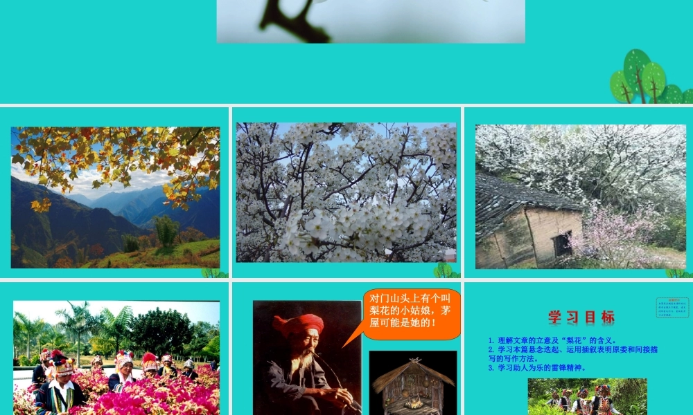 七年级语文下册 第四单元 14 驿路梨花课件 新人教版 课件