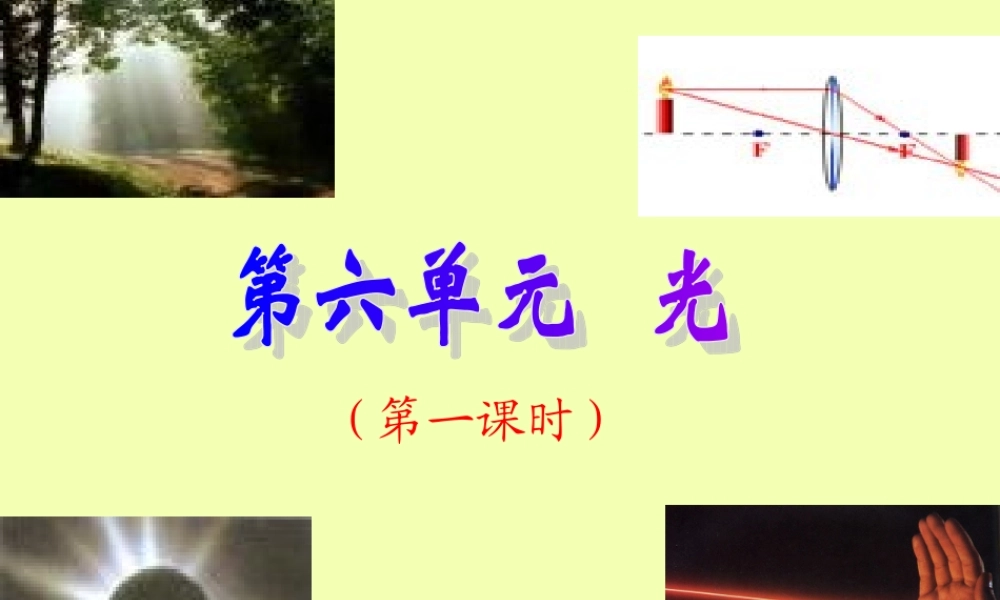 八年级物理 第六单元 光学(第一课时)课件