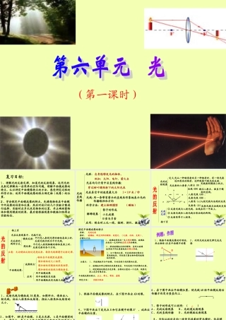 八年级物理 第六单元 光学(第一课时)课件