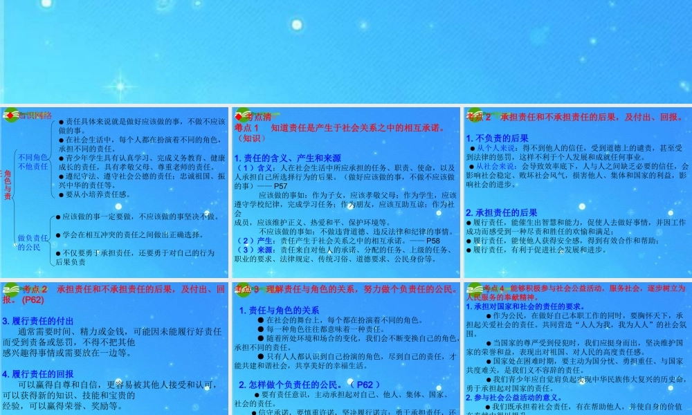 九年级政治 第二节 (角色与责任)课件