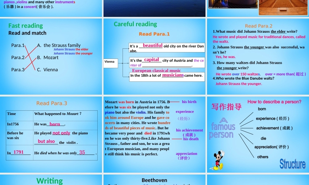 中学七年级英语下册 Module 12 Unit 2 Vienna is the centre of European classical music课件 (新版)外研版 课件