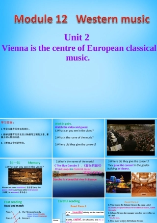中学七年级英语下册 Module 12 Unit 2 Vienna is the centre of European classical music课件 (新版)外研版 课件