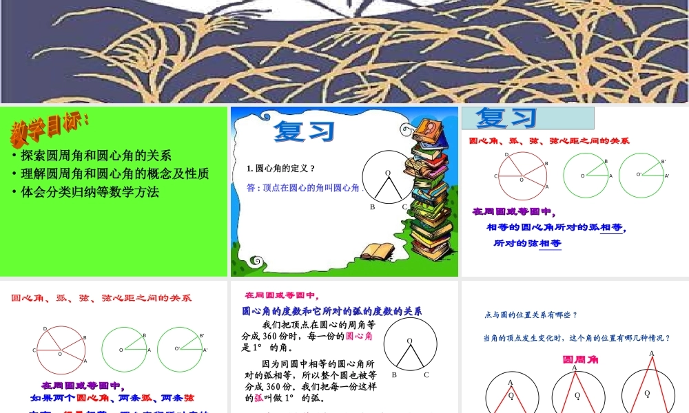 九年级数学上圆周角课件人教版 课件