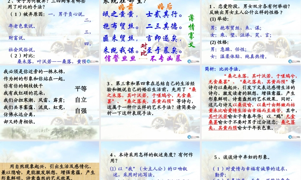 九年级语文诗经两首精品课件人教版 课件