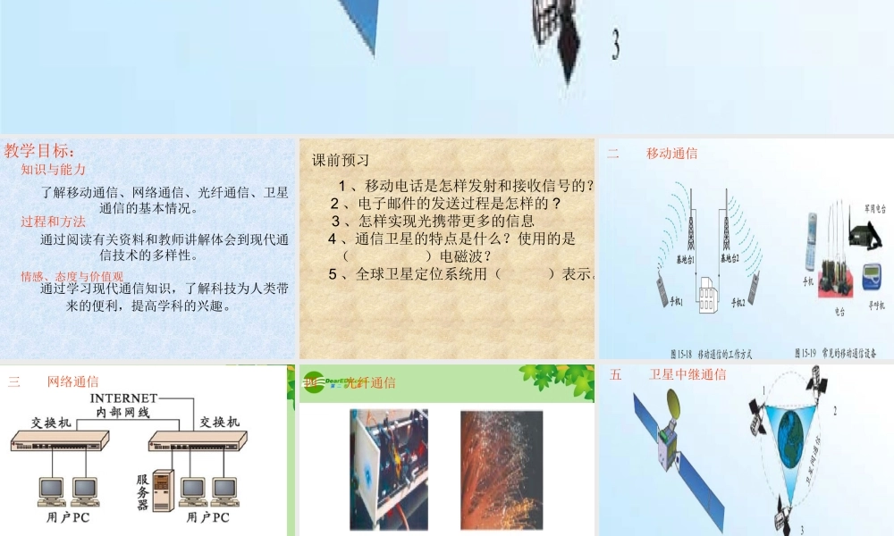 九年级物理  现代通信技术及发展前景 课件 北师大版 课件